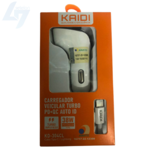 KIT CARREGADOR VEICULAR KAIDI 38W
